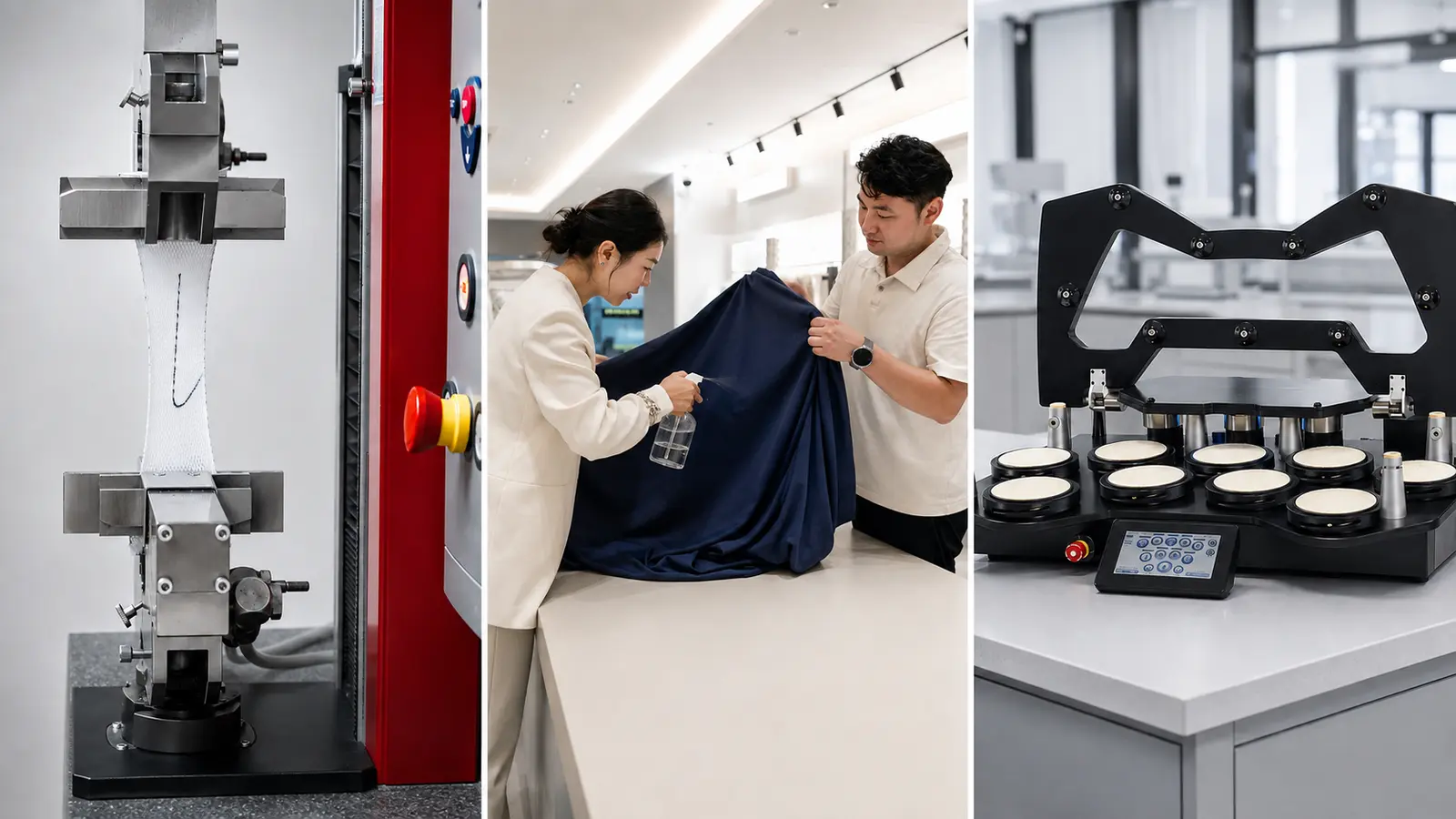 Laboratory testing for activewear stretch, moisture management and abrasion resistance